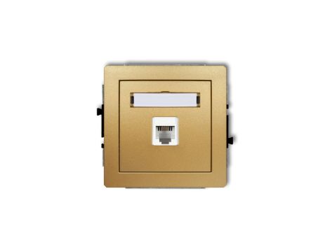 DECO Gniazdo telefoniczne pojedyncze 1xRJ11, 4-stykowy, beznarzędziowe złoty 29DGT-1
