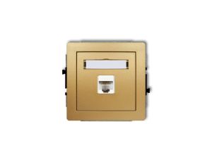 DECO Gniazdo komputerowe pojedyncze 1xRJ45, kat. 5e, 8-stykowy złoty 29DGK-1