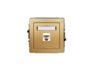 DECO Gniazdo komputerowe pojedyncze 1xRJ45, kat. 5e, ekranowane, 8-stykowy złoty 29DGK-1e