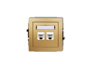 DECO Gniazdo komputerowe podwójny 2xRJ45, kat. 6, ekranowane, 8-stykowy złoty 29DGK-6