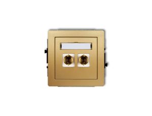 DECO Gniazdo głośnikowe pojedyncze (typu banan - czerwony i czarny, pozłacany, 4 mm2, skręcany) złoty 29DGG-4