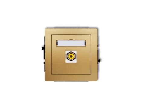 DECO Gniazdo pojedyncze RCA (typu cinch - żółty, pozłacany) złoty 29DGRCA-1