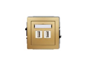 DECO Gniazdo podwójne 2xUSB-AA 3.0 złoty 29DGUSB-6