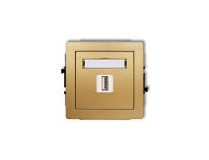 DECO Ładowarka USB pojedynczej, 5V, 1A złoty 29DCUSB-1