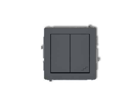 DECO Łącznik jednobiegunowy ze schodowym (wspólne zasilanie) grafitowy mat 28DWP-10.1