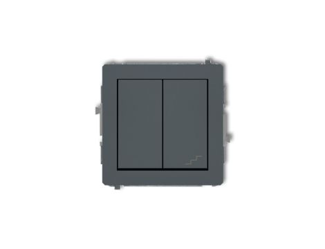 DECO Łącznik jednobiegunowy ze schodowym (osobne zasilanie) grafitowy mat 28DWP-10.2