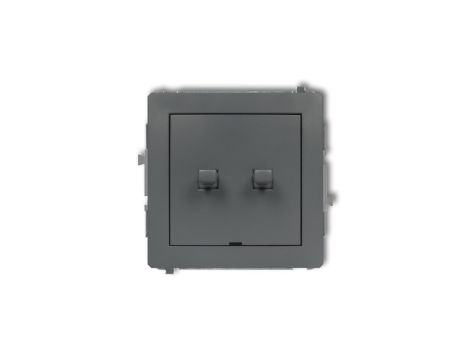 DECO Przycisk świecznikowy (dwa klawisze, bez piktogramów, wspólne zasilanie) w stylu amerykańskim grafitowy mat 28DWP