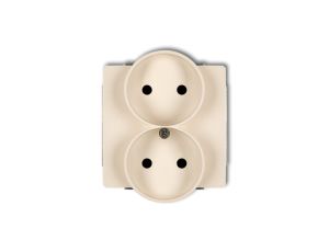 DECO Soft Gniazdo podwójne b/u do ramki beżowy 1DGPRSO-2p