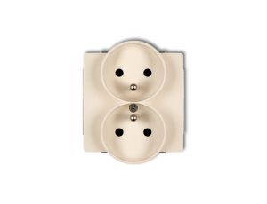 DECO Soft Gniazdo podwójne z/u do ramki beżowy 1DGPRSO-2zp