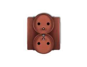 DECO Soft Gniazdo podwójne z/u do ramki brązowy metalik 9DGPRSO-2zp