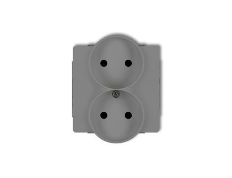 DECO Soft Gniazdo podwójne b/u do ramki szary mat 27DGPRSO-2p