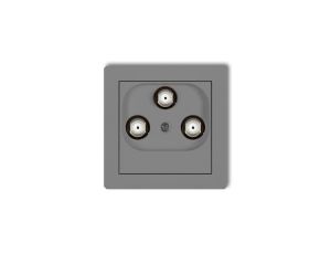 DECO Gniazdo multimedialne 3F DATA (UPC) szary mat 27DGMU