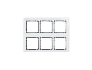DECO Ramka modułowa 6 krotna (3 poziom, 2 pion) - efekt szkła (ramka biała spód grafitowy) biały 0-11-DRSM-3x2