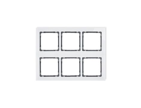 DECO Ramka modułowa 6 krotna (3 poziom, 2 pion) - efekt szkła (ramka biała spód grafitowy) biały 0-11-DRSM-3x2