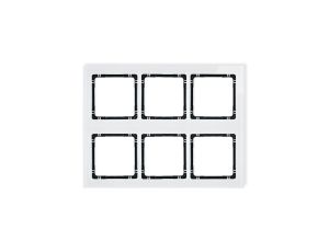 DECO Ramka modułowa 6 krotna (3 poziom, 2 pion) - efekt szkła (ramka biała spód czarny) biały 0-12-DRSM-3x2