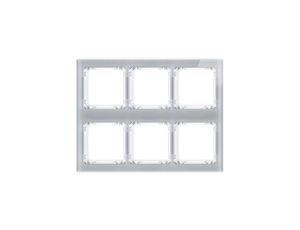 DECO Ramka modułowa 6 krotna (3 poziom, 2 pion) - efekt szkła (ramka szara spód biała) szary 15-0-DRSM-3x2