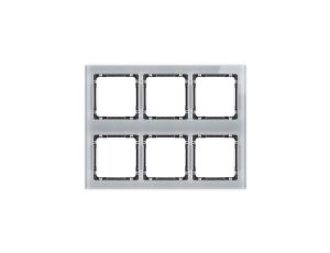 DECO Ramka modułowa 6 krotna (3 poziom, 2 pion) - efekt szkła (ramka szara spód grafitowy) szary 15-11-DRSM-3x2