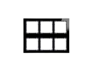 DECO Ramka modułowa 6 krotna (3 poziom, 2 pion) - efekt szkła (ramka czarna spód grafitowy) czarny 12-11-DRSM-3x2
