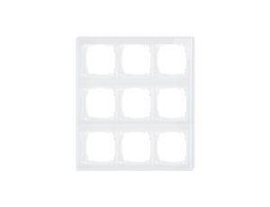 DECO Ramka modułowa 9 krotna (3 poziom, 3 pion) - efekt szkła (ramka biała spód biała) biały 0-0-DRSM-3x3