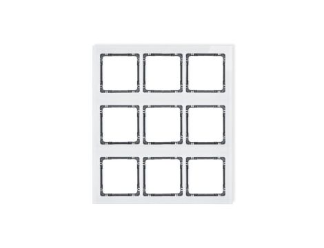 DECO Ramka modułowa 9 krotna (3 poziom, 3 pion) - efekt szkła (ramka biała spód grafitowy) biały 0-11-DRSM-3x3