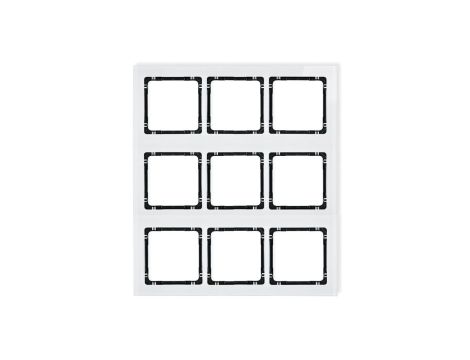 DECO Ramka modułowa 9 krotna (3 poziom, 3 pion) - efekt szkła (ramka biała spód czarny) biały 0-12-DRSM-3x3