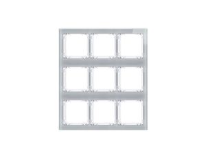 DECO Ramka modułowa 9 krotna (3 poziom, 3 pion) - efekt szkła (ramka szara spód biała) szary 15-0-DRSM-3x3