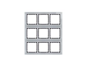 DECO Ramka modułowa 9 krotna (3 poziom, 3 pion) - efekt szkła (ramka szara spód grafitowy) szary 15-11-DRSM-3x3