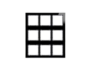 DECO Ramka modułowa 9 krotna (3 poziom, 3 pion) - efekt szkła (ramka czarna spód grafitowy) czarny 12-11-DRSM-3x3