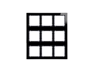 DECO Ramka modułowa 9 krotna (3 poziom, 3 pion) - efekt szkła (ramka czarna spód czarny) czarny 12-12-DRSM-3x3