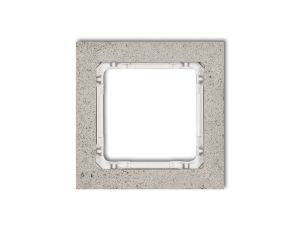 DECO Ramka uniwersalna pojedyncza - beton (ramka: jasnoszara spód: biały) jasny szary 27-0-DRB-1