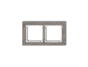 DECO Ramka uniwersalna podwójna - beton (ramka: ciemnoszary spód: biały) ciemny szary 28-0-DRB-2