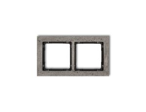 DECO Ramka uniwersalna podwójna - beton (ramka: ciemnoszary spód: czarny) ciemny szary 28-12-DRB-2