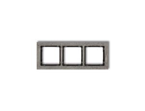 DECO Ramka uniwersalna potrójna - beton (ramka: ciemnoszary spód: czarny) ciemny szary 28-12-DRB-3