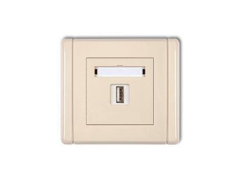 FLEXI Ładowarka USB pojedyncza, 5V, 1A beżowy 1FCUSB-1