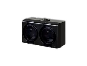 SENIOR Gniazdo podwójne z uziemieniem 2x(2P+Z) (klapka dymna) czarny 12GHS-2nd