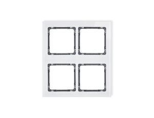 DECO Ramka modułowa 4 krotna (2 poziom, 2 pion) - efekt szkła (ramka biała spód grafitowy) biały 0-11-DRSM-2x2