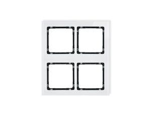 DECO Ramka modułowa 4 krotna (2 poziom, 2 pion) - efekt szkła (ramka biała spód czarny) biały 0-12-DRSM-2x2
