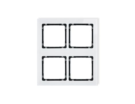 DECO Ramka modułowa 4 krotna (2 poziom, 2 pion) - efekt szkła (ramka biała spód czarny) biały 0-12-DRSM-2x2