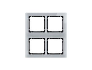 DECO Ramka modułowa 4 krotna (2 poziom, 2 pion) - efekt szkła (ramka szara spód czarny) szary 15-12-DRSM-2x2