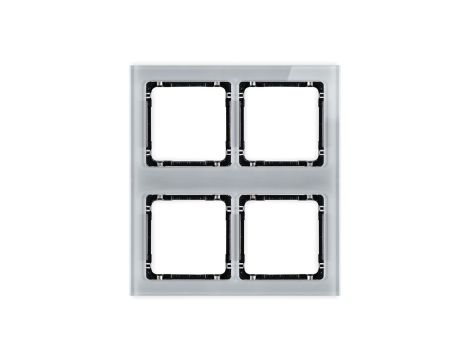 DECO Ramka modułowa 4 krotna (2 poziom, 2 pion) - efekt szkła (ramka szara spód czarny) szary 15-12-DRSM-2x2