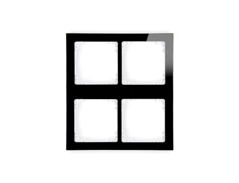 DECO Ramka modułowa 4 krotna (2 poziom, 2 pion) - efekt szkła (ramka czarna spód biała) czarny 12-0-DRSM-2x2