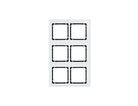 DECO Ramka modułowa 6 krotna (2 poziom, 3 pion) - efekt szkła (ramka biała spód czarny) biały 0-12-DRSM-2x3