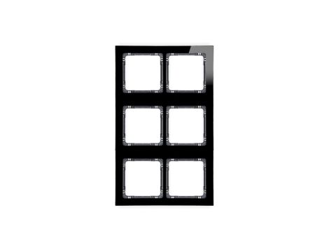 DECO Ramka modułowa 6 krotna (2 poziom, 3 pion) - efekt szkła (ramka czarna spód grafitowy) czarny 12-11-DRSM-2x3