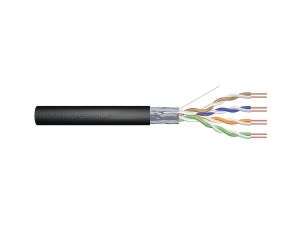 Kabel teleinformatyczny F/UTP kat.6 PE AWG 23/1 szpula czarny zewnętrzny żelowany DK-TP622 /305m/