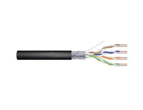 Kabel teleinformatyczny F/UTP kat.6 PE AWG 23/1 szpula czarny zewnętrzny żelowany DK-TP622 /305m/