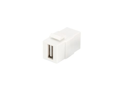 Moduł Keystone USB 2.0 łącznik do gniazd i pustych paneli żeński/żeński biały DN-93400