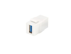 Moduł Keystone USB 3.0 łącznik do gniazd i pustych paneli żeński/żeński biały DN-93404