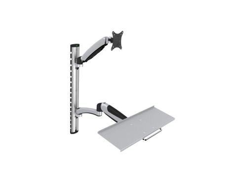 Ramię naścienne pojedyncze 1xLCD + klawiatura max 27 cali max 8kg uchylno-obrotowe 360st(PIVOT) DA-90354