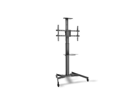 Stojak mobilny pojedynczy z półką 1xLCD max 70 cali max 50kg VESA max 600x400 DA-90370