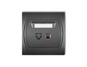 LOGO Gniazdo telefoniczne pojedyncze 1xRJ11, 4-stykowy grafitowy 11LGT-1